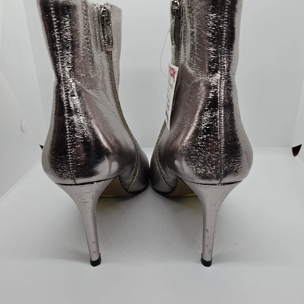 Steven New York Laili metallic ankle boots silver lavender 9M